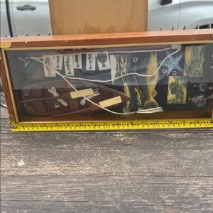 Wooden Nautical Shadow Box with Fishing Theme